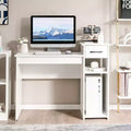 Costway Computer Desk PC Laptop Table w/ Drawer and Shelf Home Office Furniture White