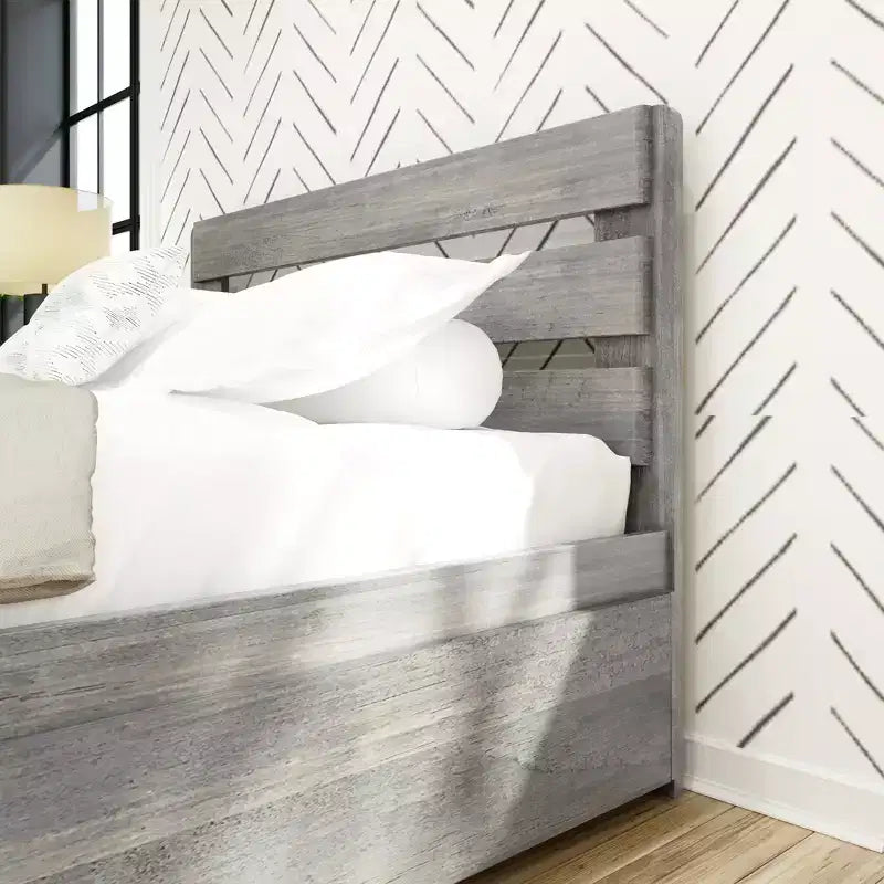 Struttura letto matrimoniale stile fattoria con testiera e letto estraibile