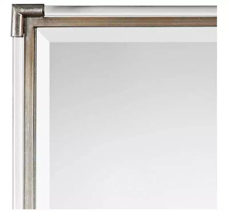 Specchio da parete rettangolare smussato con cornice in metallo, 23" L x 32.75" A